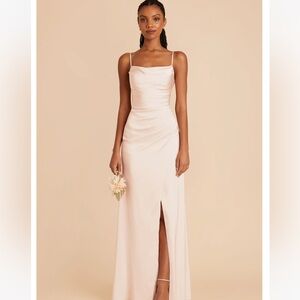 Birdy grey champagne matte satin Lydia dress